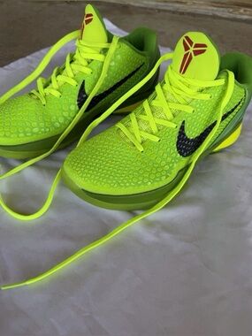 Nike Men's Neon Green Kobe Basketball Sneakers with Black Swoosh